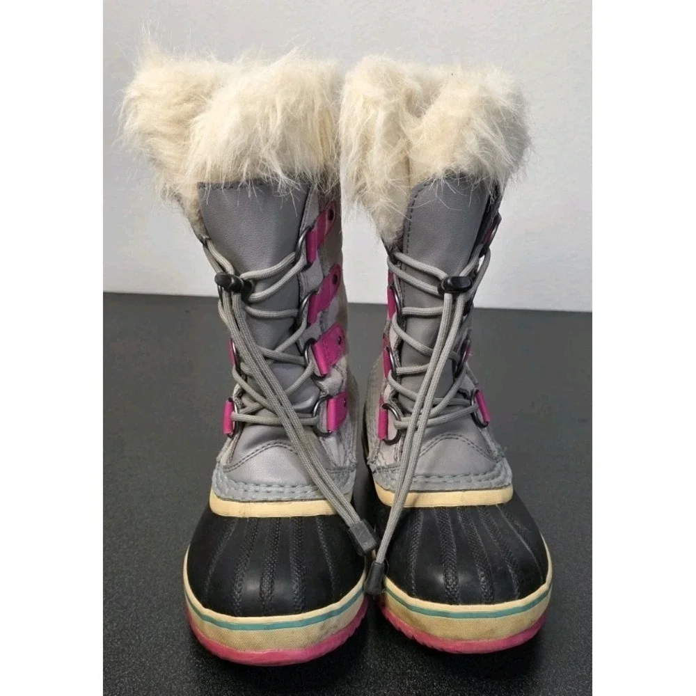 Sorel Boots 2 Gray Pink Joan of Arctic Duck Winter‎ Snow Waterproof Insulated